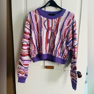 Forever 21 Multicolor Patterned Crew Neck Sweater